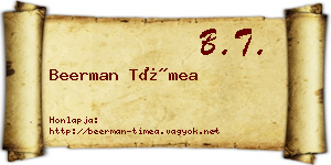 Beerman Tímea névjegykártya